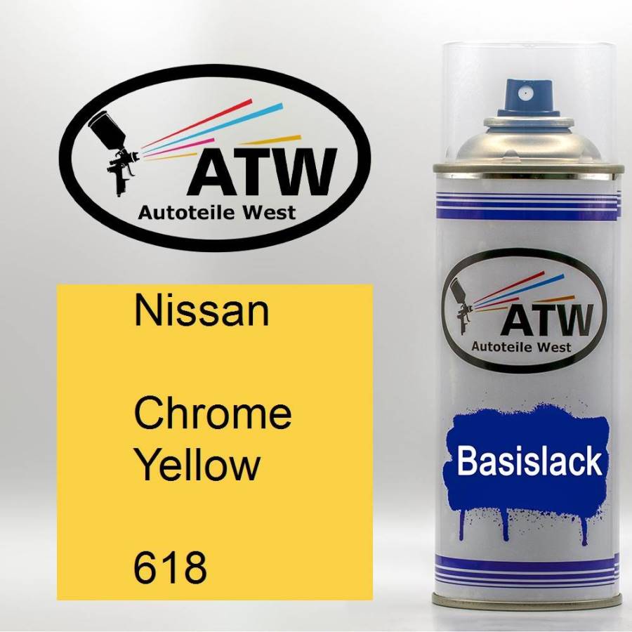 Nissan, Chrome Yellow, 618: 400ml Sprühdose, von ATW Autoteile West.